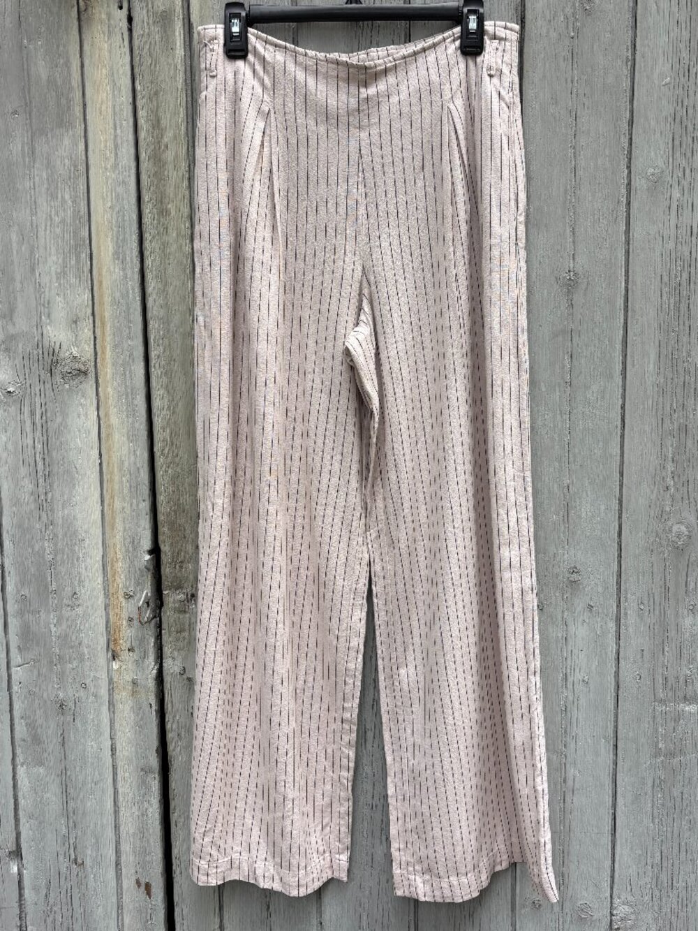Happily Grey Pinstripe Wide Leg Trousers M Like New